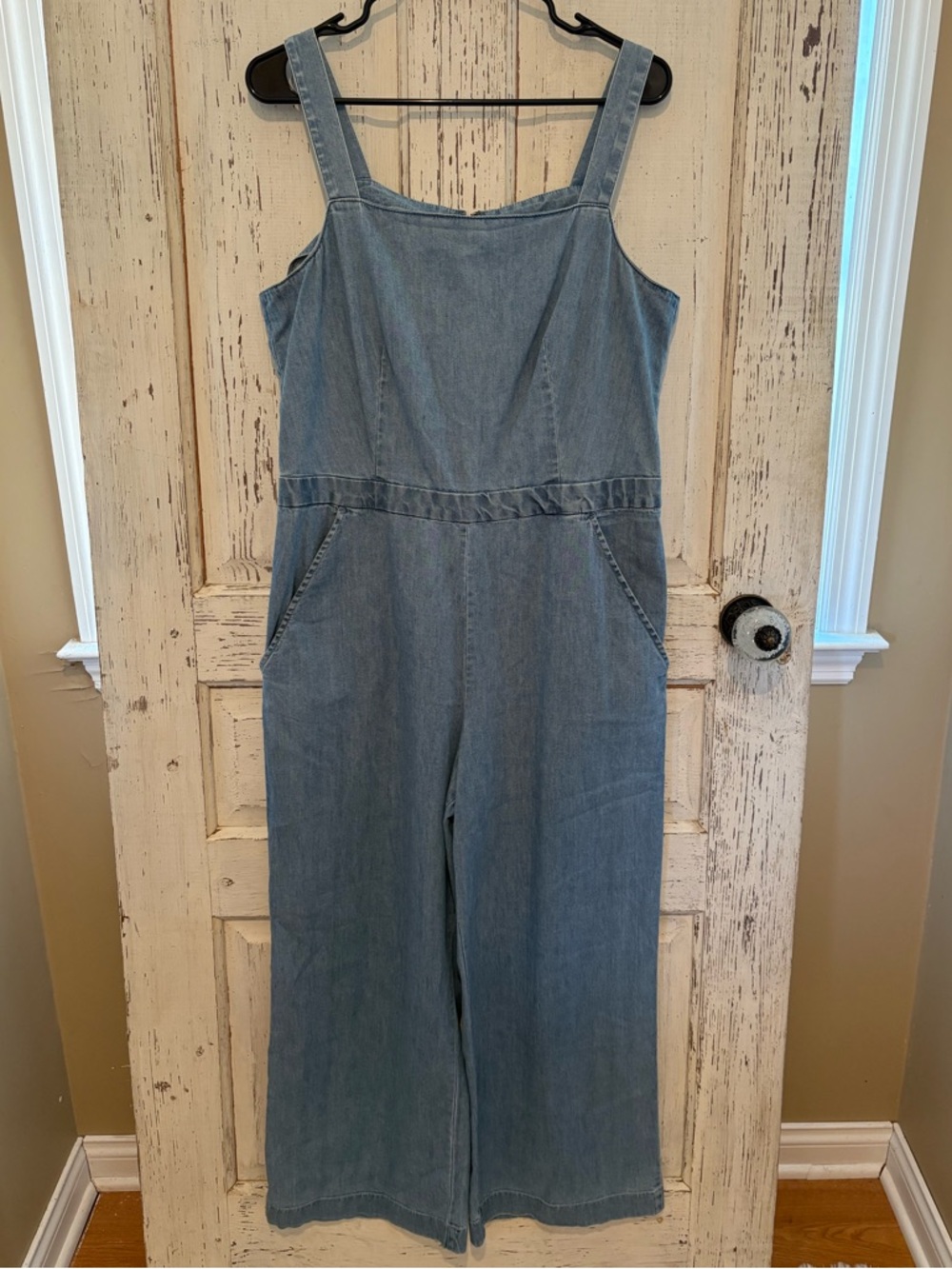 Loft Denim Square Neck Jumpsuit - Picture 2 of 4